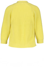 Yellow Ribbed Knit Cardigan