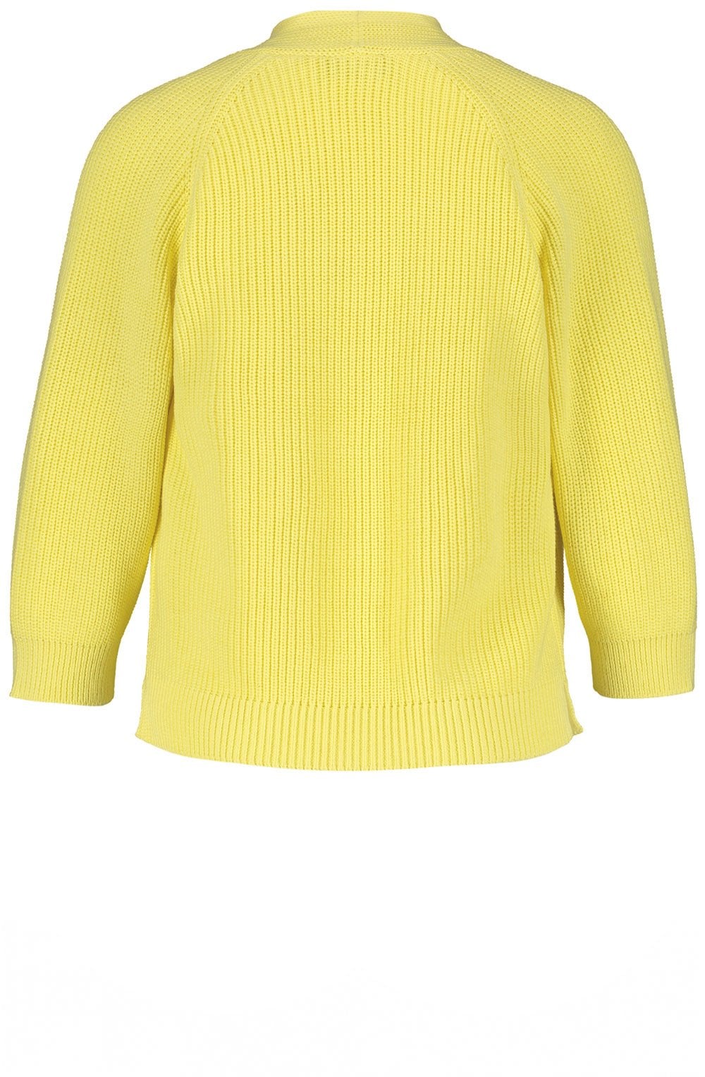 Yellow Ribbed Knit Cardigan