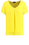 Yellow V Neck Blouse