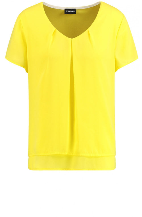 Yellow V Neck Blouse
