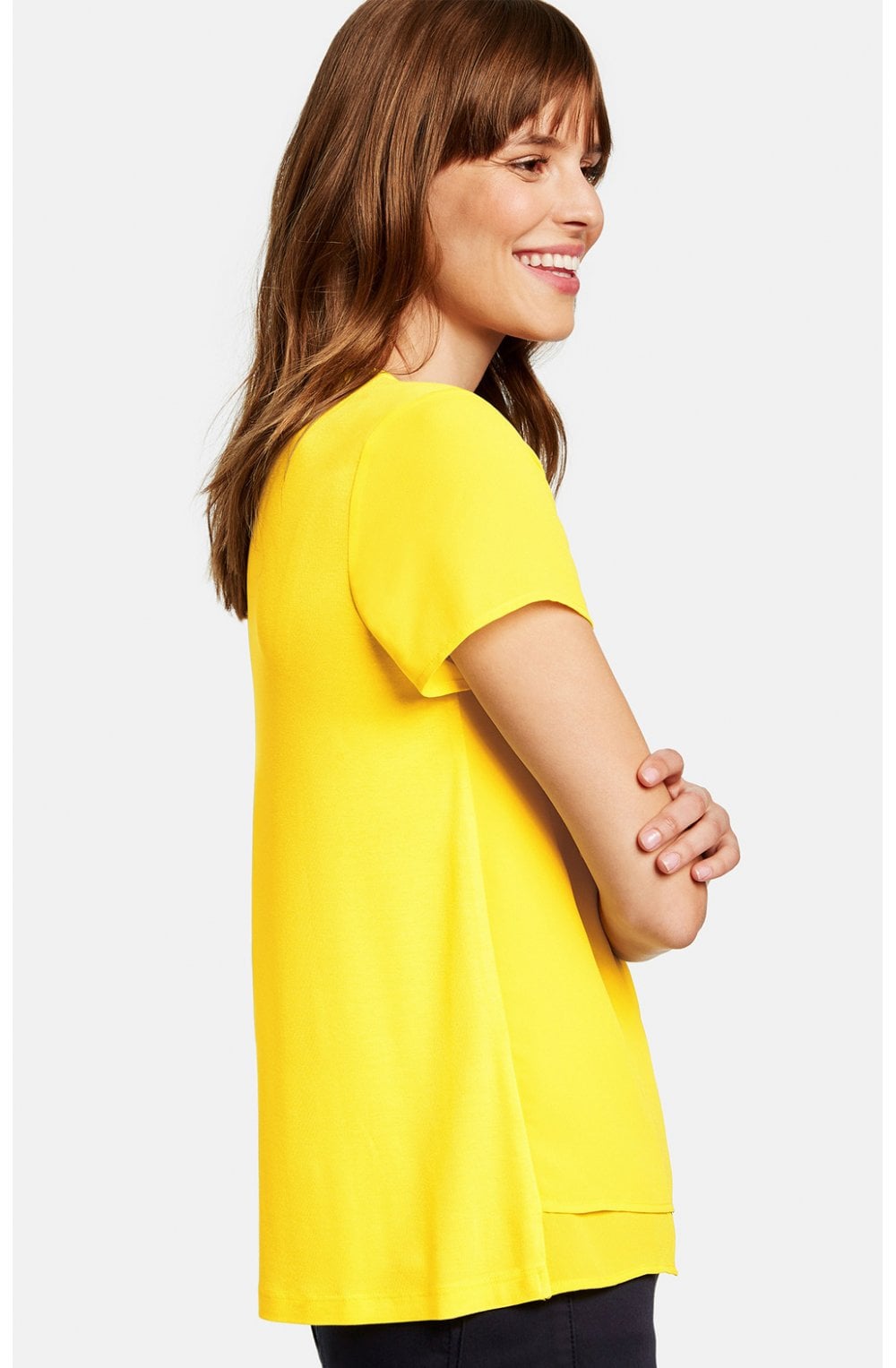 Yellow V Neck Blouse