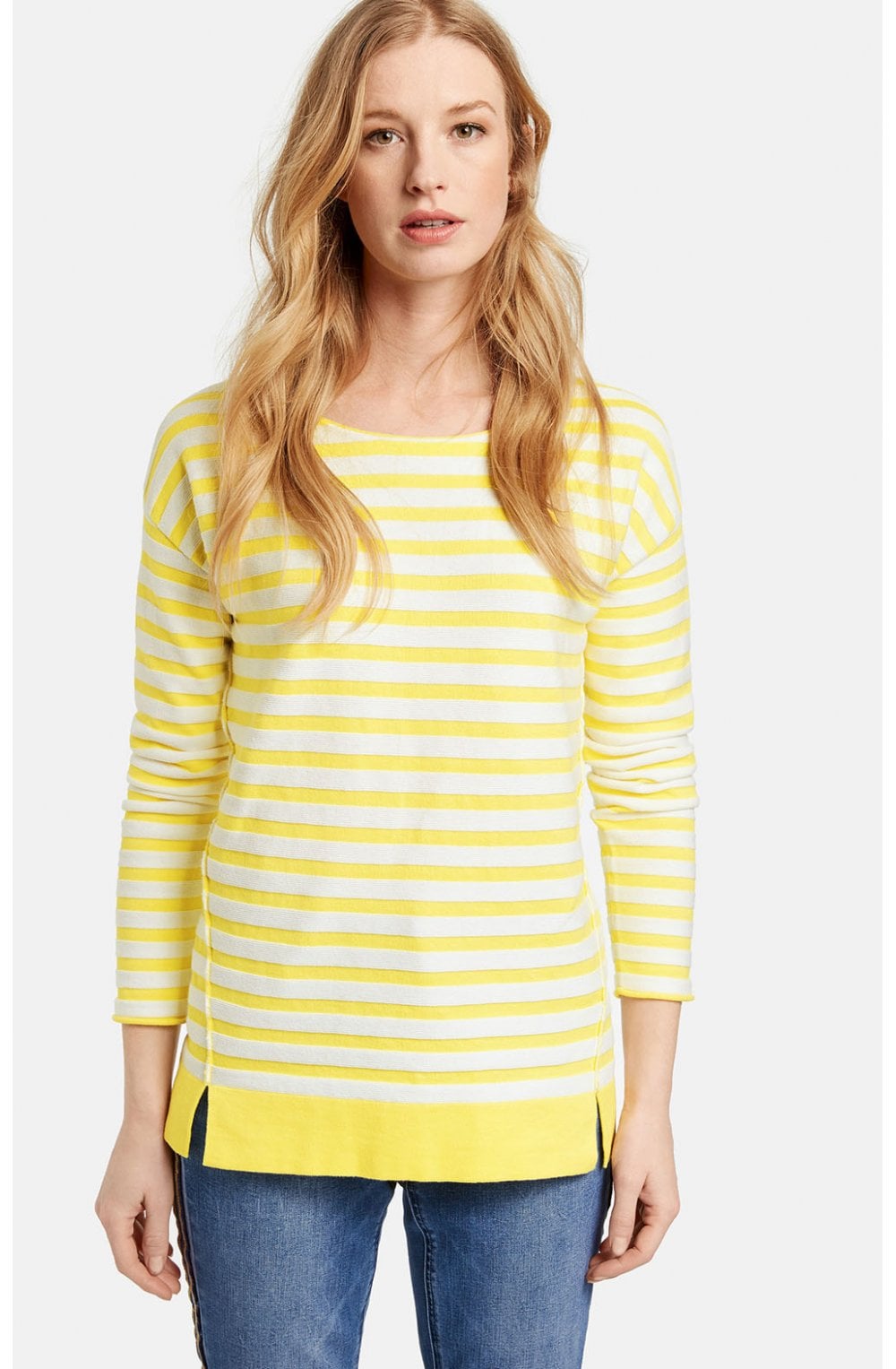 Yellow & White Striped Jumper
