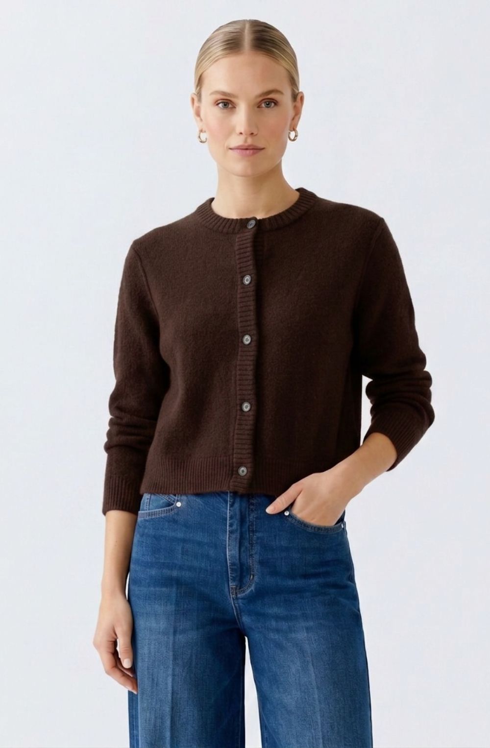 Chocolate Torte Soft Fine Knit Cardigan
