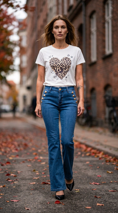 Gold Button Detailed Jeans