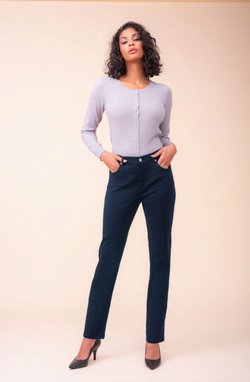 Navy Straight Leg Jeans