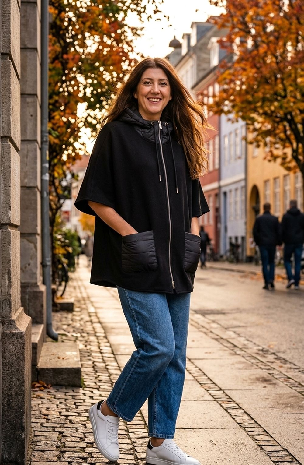 Black Oversized Cape Style Coat