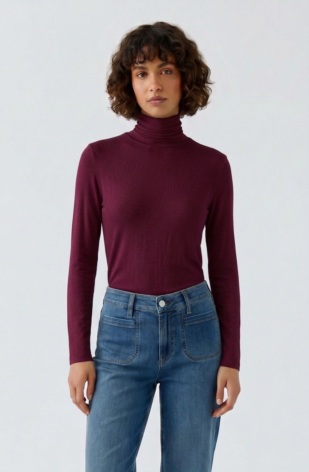 Bramble Berry Polo Neck Jersey Top