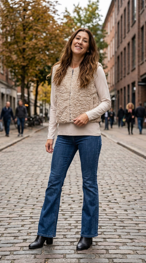 Taupe Super Soft Fluffy Gilet