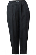 Black Linen Ankle Length Trousers