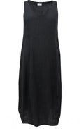 Black Linen Tulip Dress