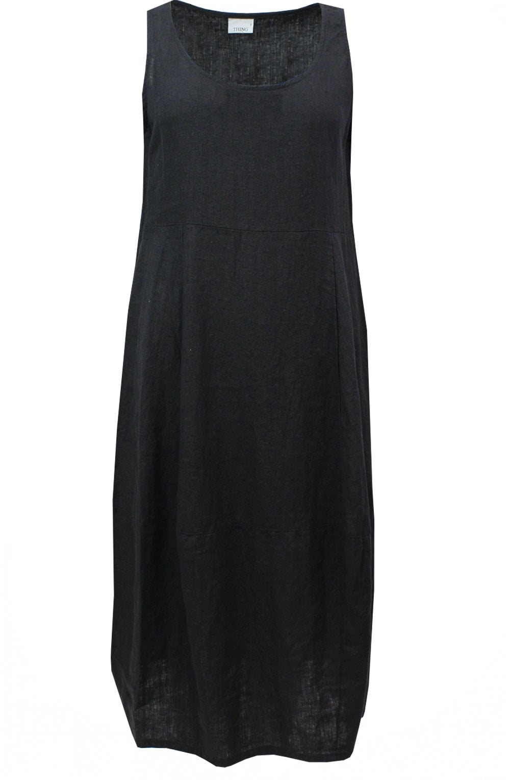 Black Linen Tulip Dress