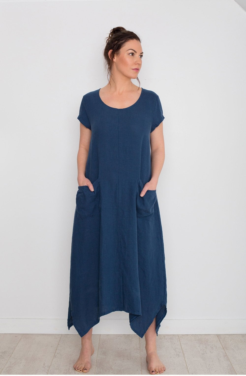 Blue Linen Dress