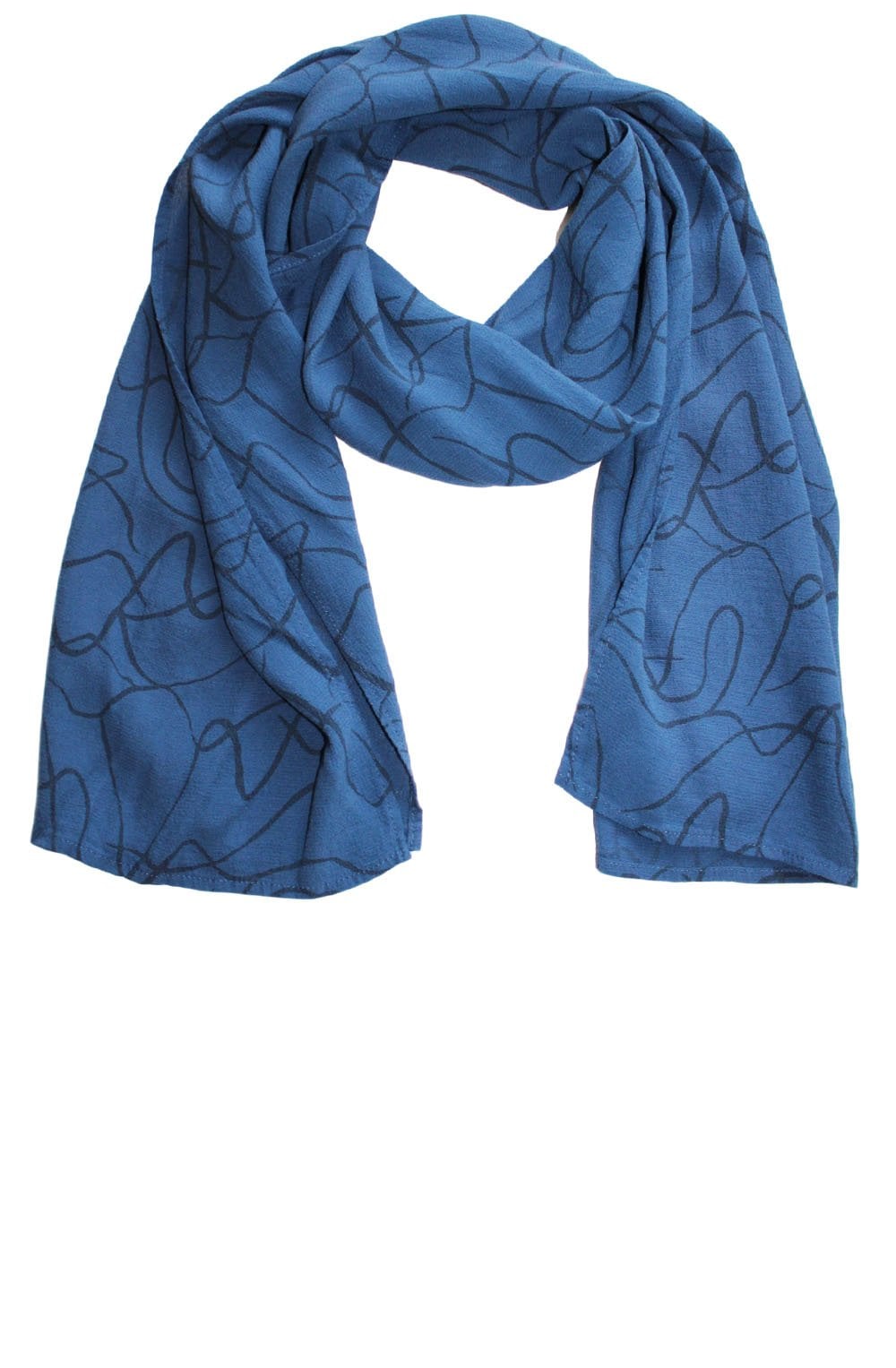 Blue Patterned Scarf