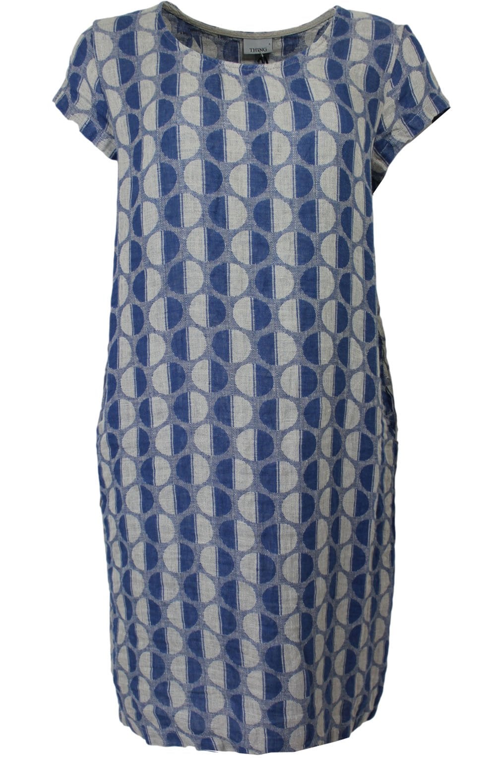 Circular Print Linen Dress
