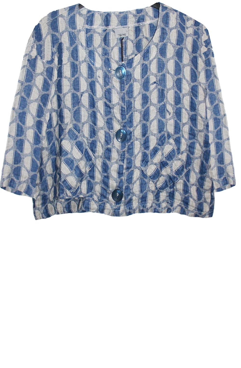 Circular Print Linen Jacket
