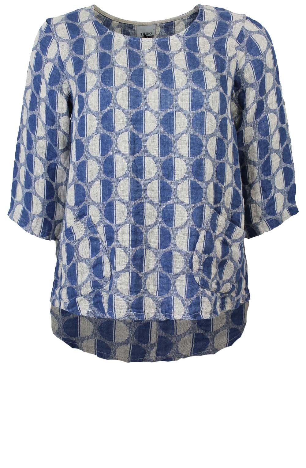 Circular Print Linen Top