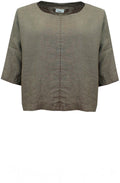 Earth Dropped Shoulder Linen Top