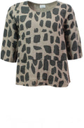 Earth Spot Print Linen Top