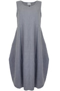 Grey Linen Sleeveless Dress