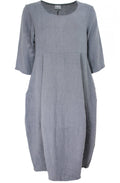 Grey Linen Tulip Dress