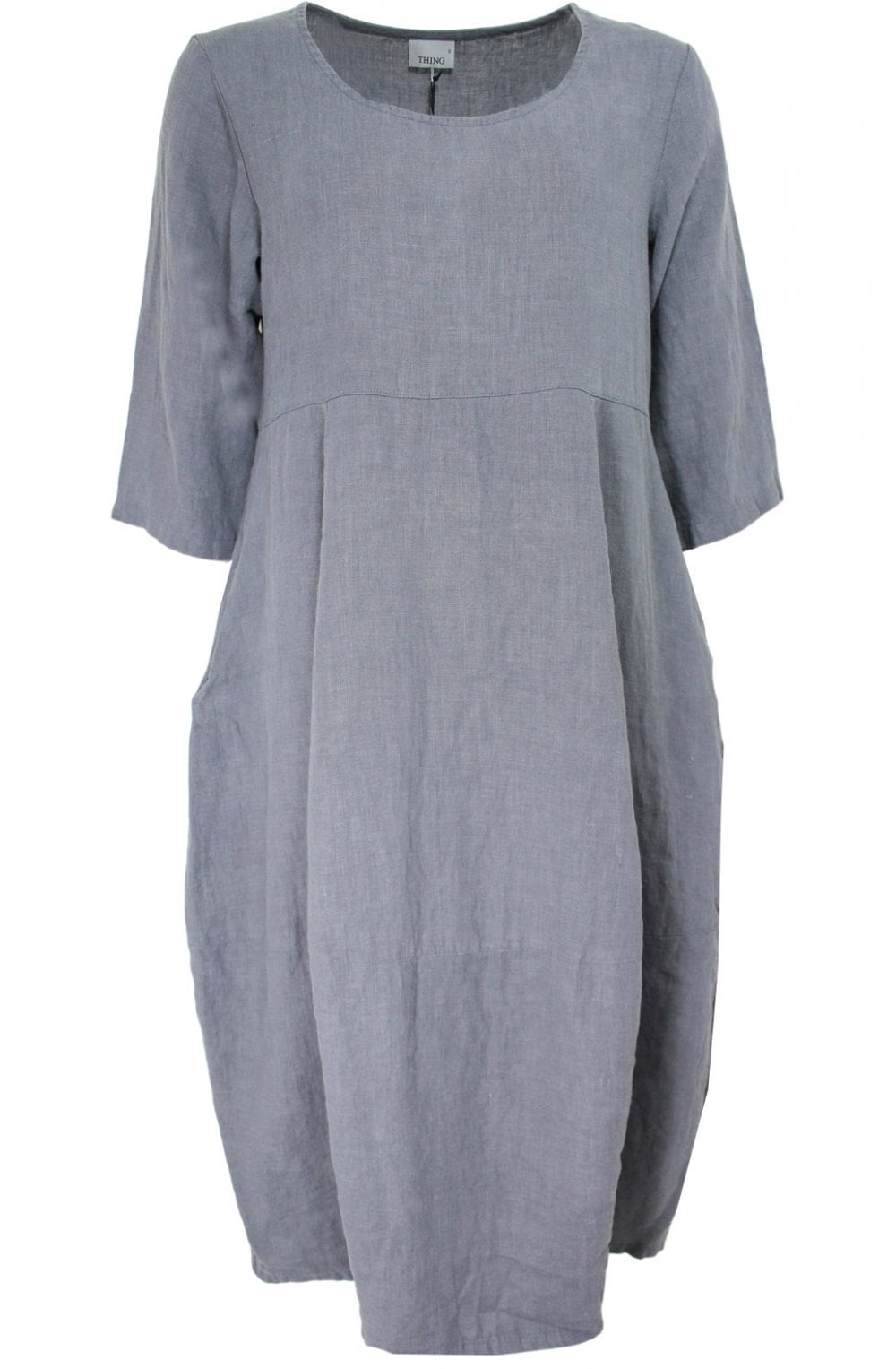 Grey Linen Tulip Dress