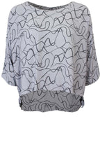 Grey Swirl Print Top