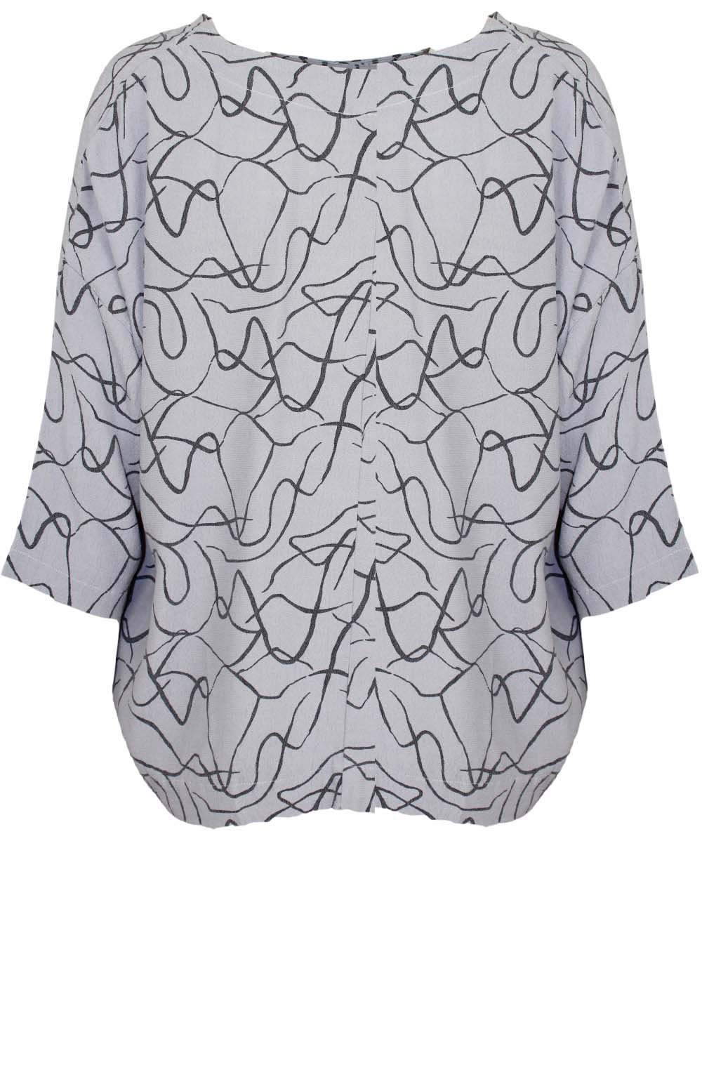 Grey Swirl Print Top