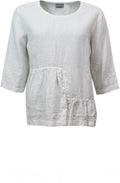 Off White Asymmetric Ruched Top