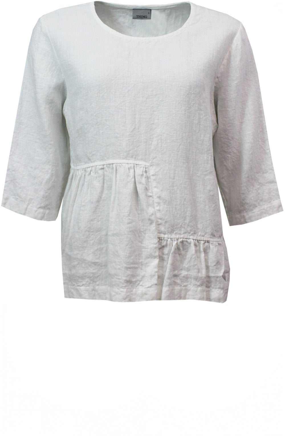 Off White Asymmetric Ruched Top