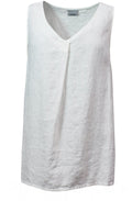 Off White Sleeveless Linen Top