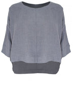 Short Grey Linen Top