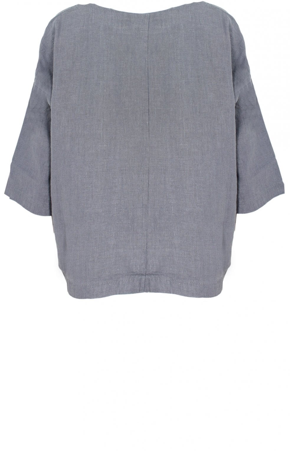 Short Grey Linen Top