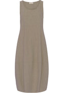 Wet Sand Linen Tulip Dress