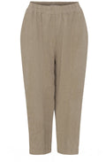 Wet Sand Tapered Ankle Length Linen Trousers
