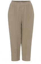 Wet Sand Tapered Ankle Length Linen Trousers
