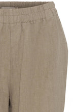 Wet Sand Tapered Ankle Length Linen Trousers