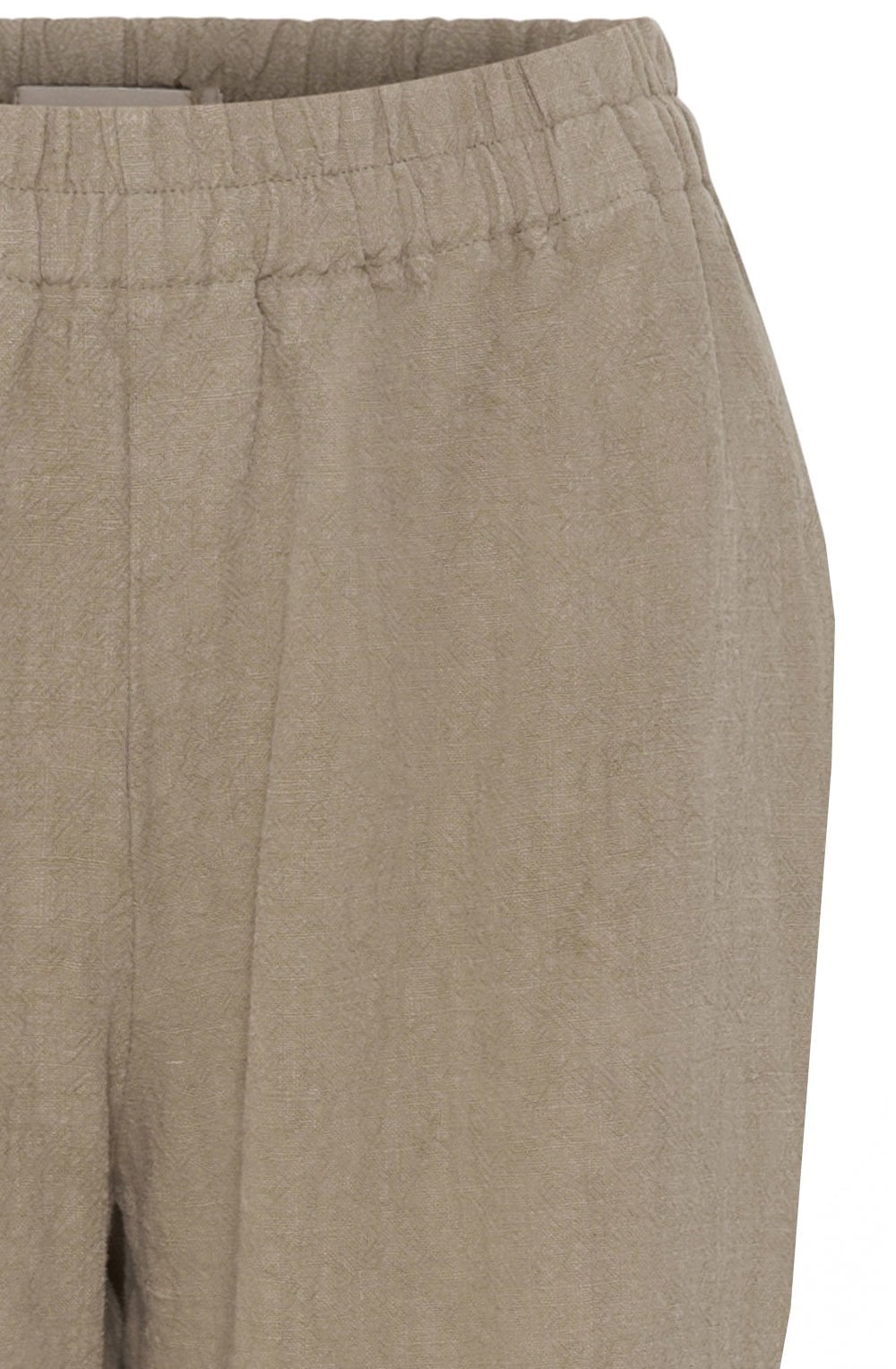 Wet Sand Tapered Ankle Length Linen Trousers