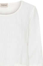 White Hidden Pockets Linen Top
