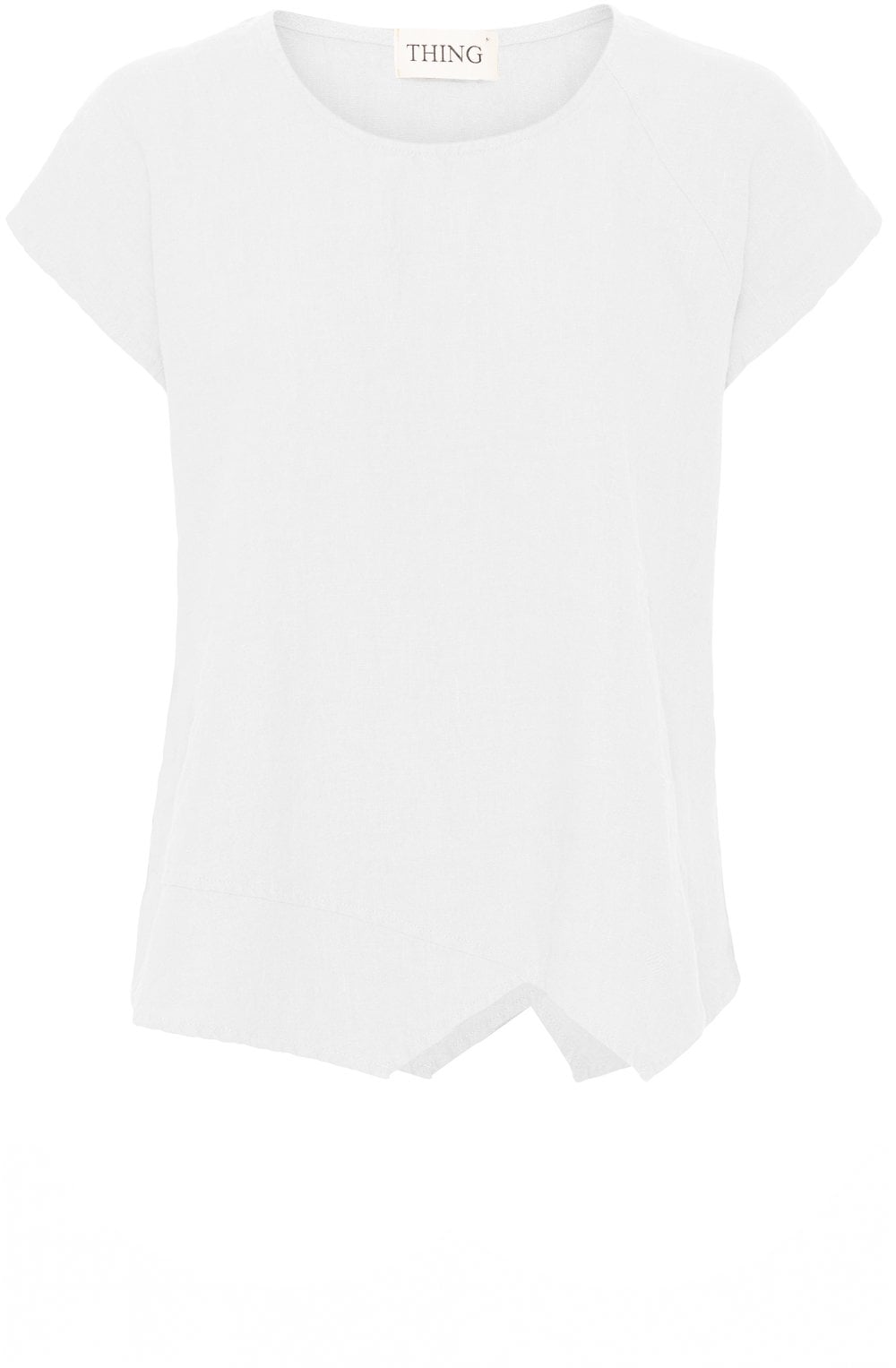 White Linen Asymmetric Top