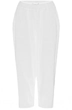 White Tapered Ankle Length Linen Trousers