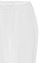 White Tapered Ankle Length Linen Trousers