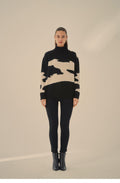 Black and Cream Pattern Jumper