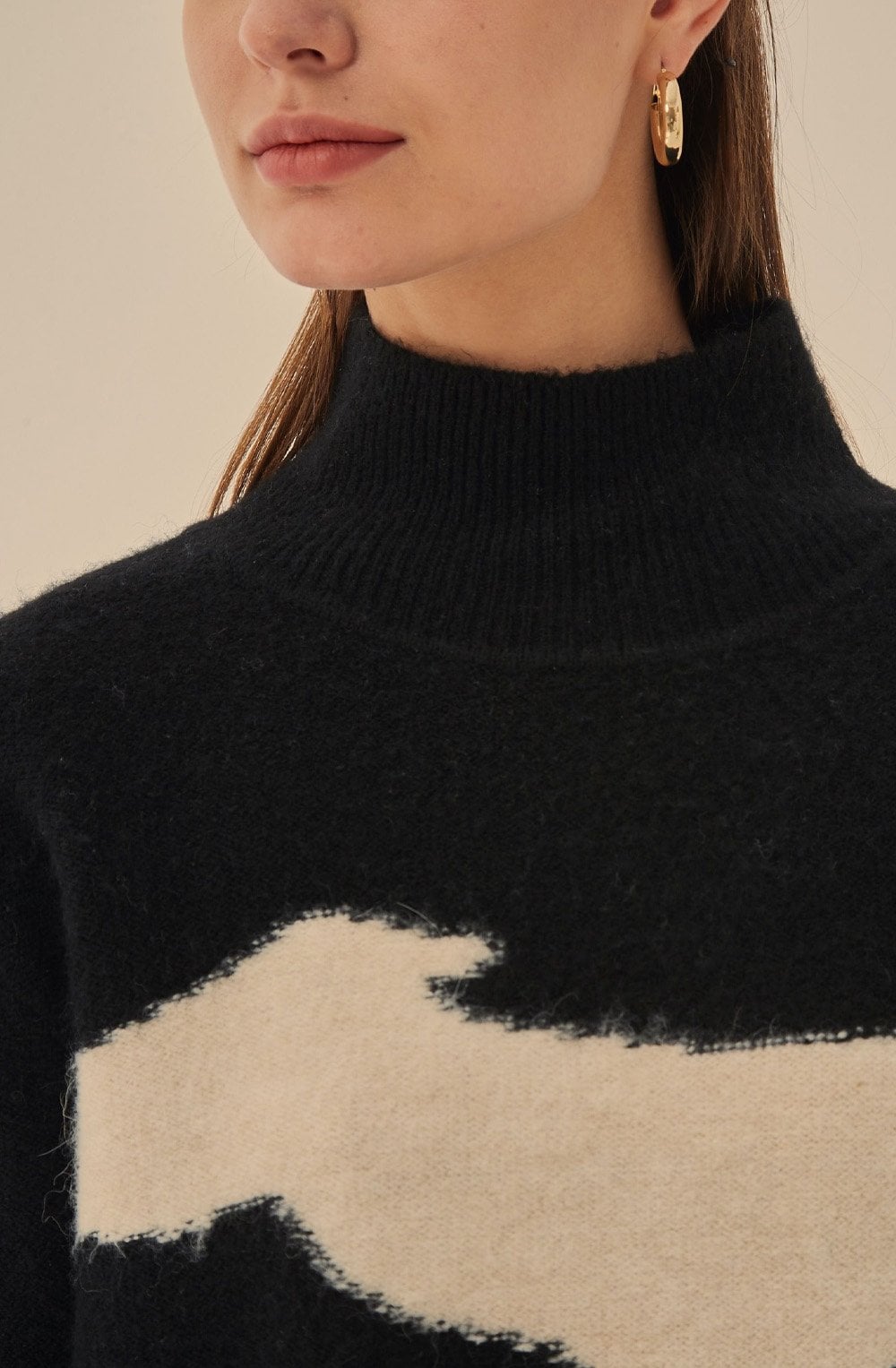 Black and Cream Pattern Jumper