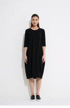 Black Mid Length Pocket Dress