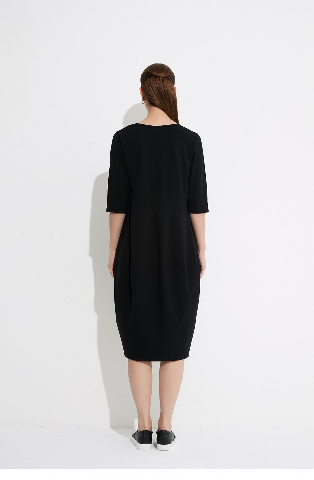 Black Mid Length Pocket Dress