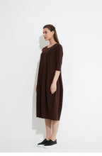 Chocolate Mid Length Pocket Dress