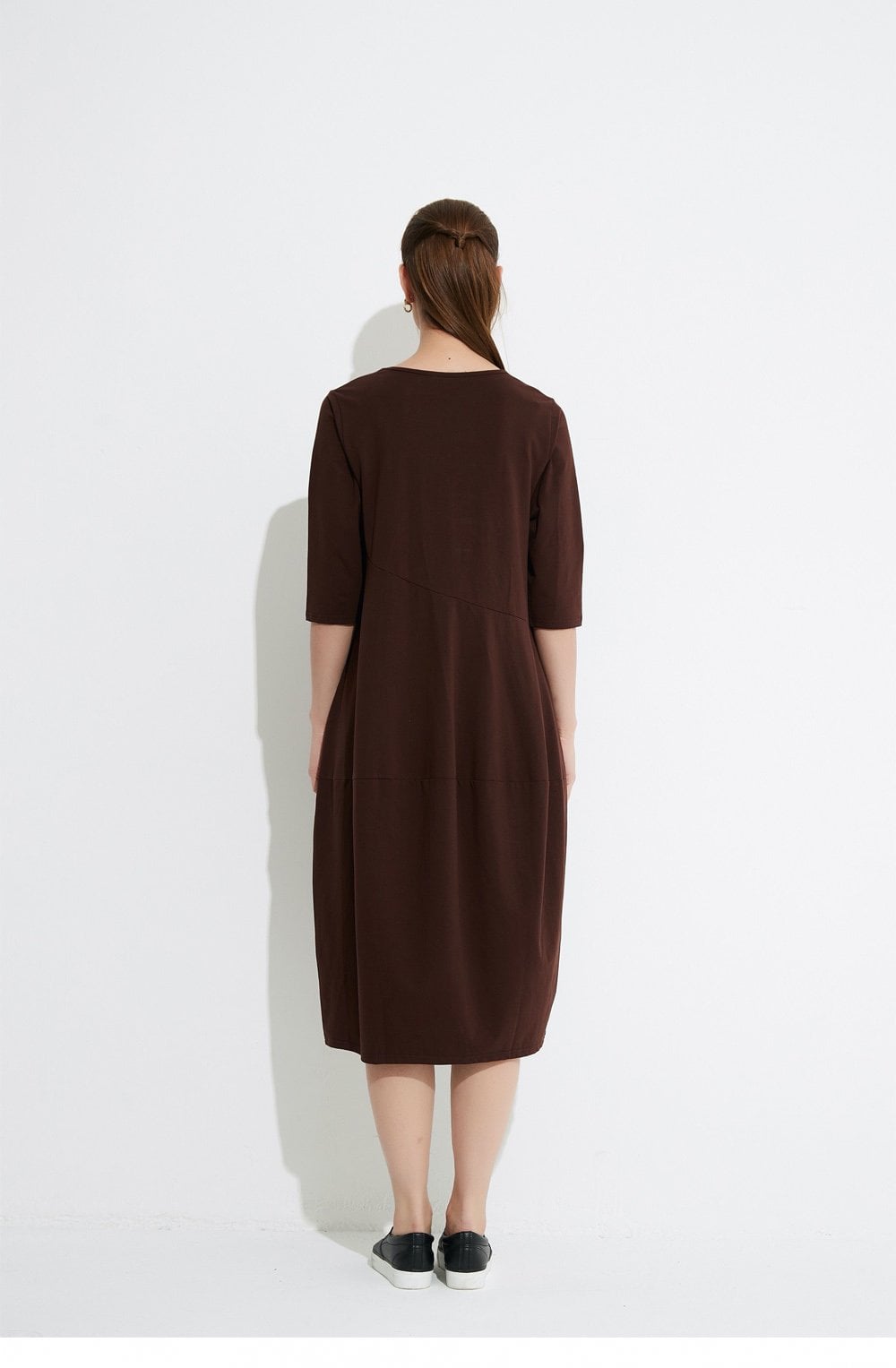 Chocolate Mid Length Pocket Dress