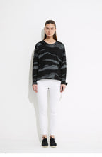 Fluid Black and Grey Blouse