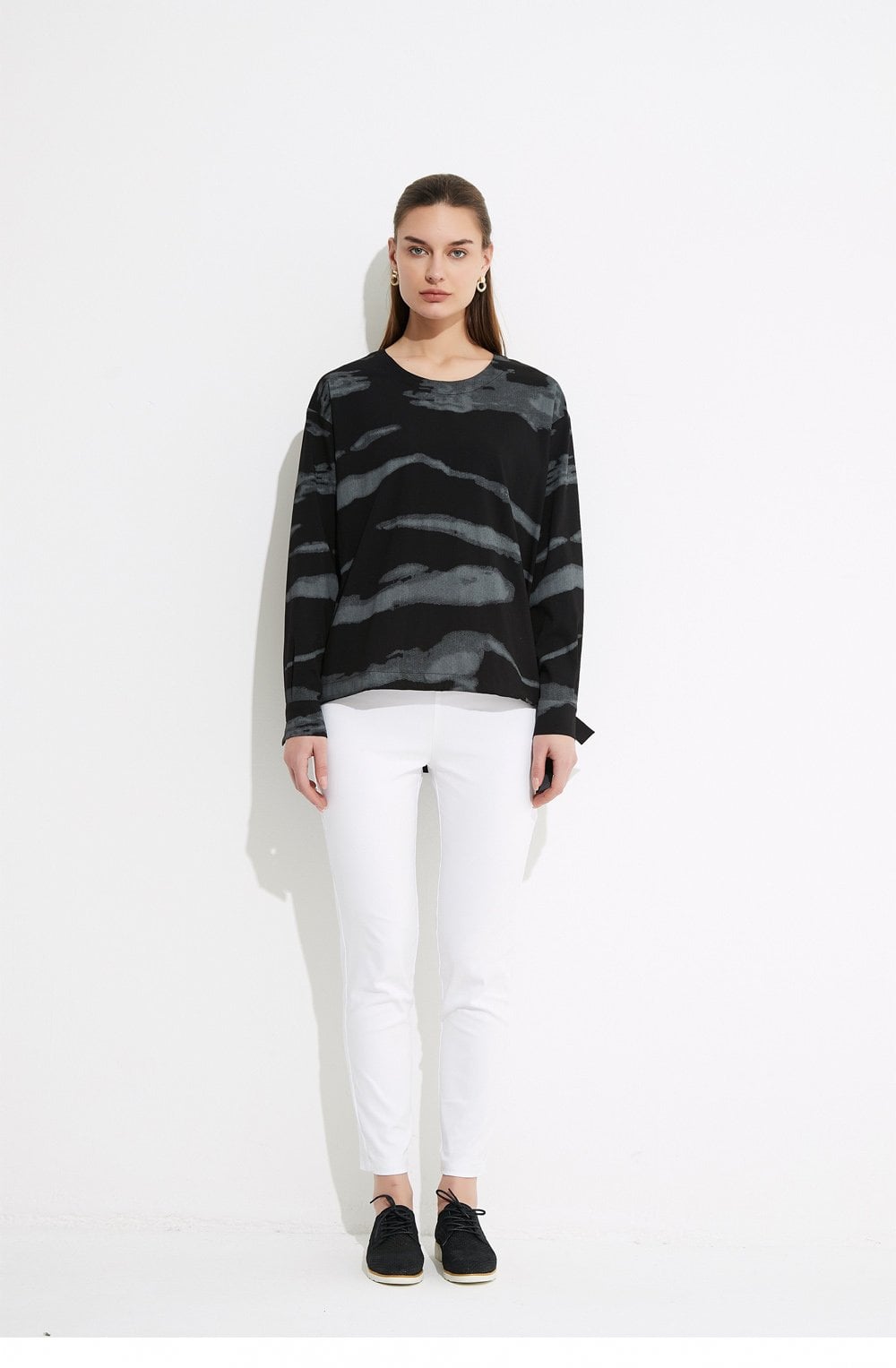 Fluid Black and Grey Blouse