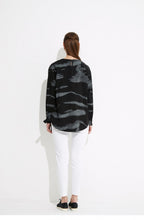 Fluid Black and Grey Blouse